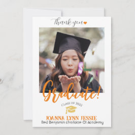 Tarjeta De Agradecimiento Sencillo y elegante tapón de oro de graduación gra