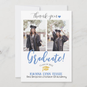 Tarjeta De Agradecimiento Sencillo y elegante tapón de oro de graduación gra