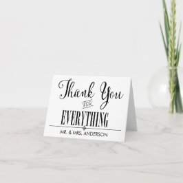 Tarjeta De Agradecimiento Sencillo y Limpio Gracias Negro y Blanco
