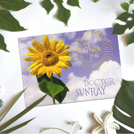 Tarjeta De Agradecimiento Sencillos girasoles y rayos de sol gracias a un Mé