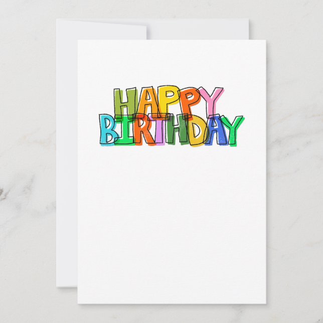 Tarjeta De Agradecimiento Sencillos y coloridos deseos de cumpleaños (Anverso)