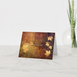 Tarjeta De Agradecimiento sendero de otoño maple hojas boda rústico gracias