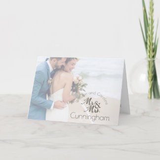 Tarjeta De Agradecimiento Señor y Señora Agradecimientos de Boda