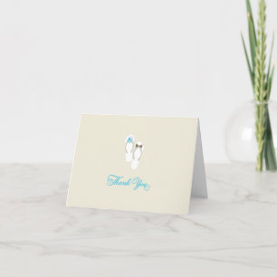 Tarjeta De Agradecimiento Señor y Señora Chanclas Daisies Azules Boda en la