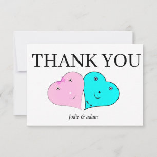 Tarjeta De Agradecimiento señor y señora corazones