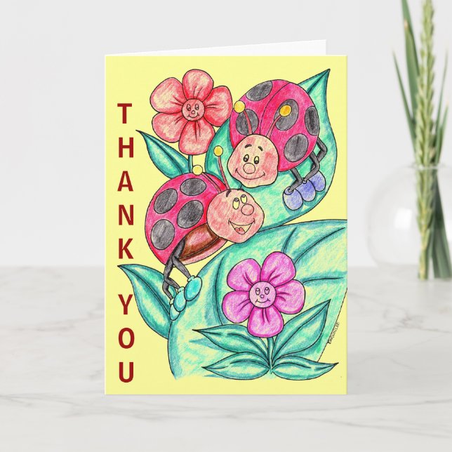 Tarjeta De Agradecimiento Señora Bug Thank You Card (Anverso)