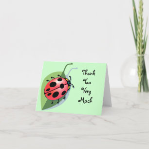 Tarjeta De Agradecimiento Señora Bug Thank You Notes del KRW