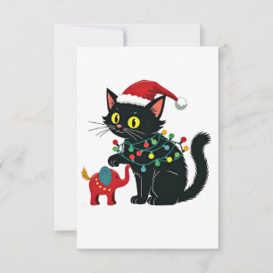 Tarjeta De Agradecimiento Señora Gata sin Hijos Navidad Kamala Trump