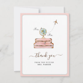 Tarjeta De Agradecimiento Señorita a Sra. Despedida de soltera Flat