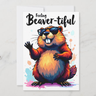 Tarjeta De Agradecimiento Sensación de belleza - Gráfica divertida de castor
