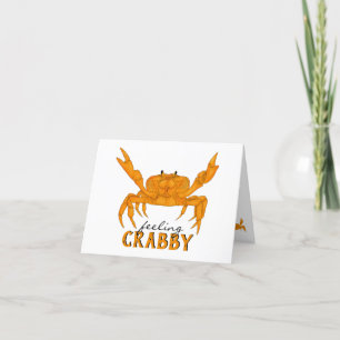 Tarjeta De Agradecimiento Sensación de cangrejo, cangrejo naranja