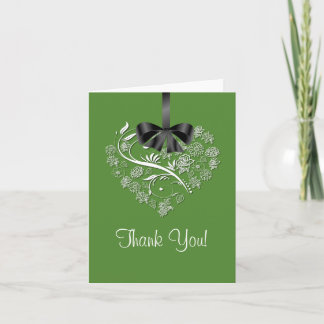Tarjeta De Agradecimiento Sentido gracias cardar - verde de hierba fresco
