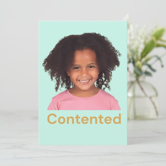 Tarjeta De Agradecimiento Sentimientos de niño contento  (Anverso de pie)
