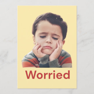 Tarjeta De Agradecimiento Sentimientos de niño preocupado