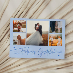 Tarjeta De Agradecimiento Sentirse Agradecido Boda Azul Hielo Multi Foto