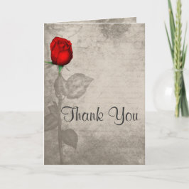 Tarjeta De Agradecimiento Sepia Vintage Color Rosebud Gracias