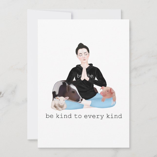 Tarjeta De Agradecimiento ser amable con todos los tipos (Anverso)