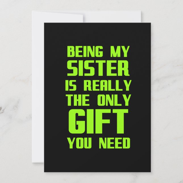 Tarjeta De Agradecimiento Ser mi hermana es en realidad el único regalo dive (Anverso)