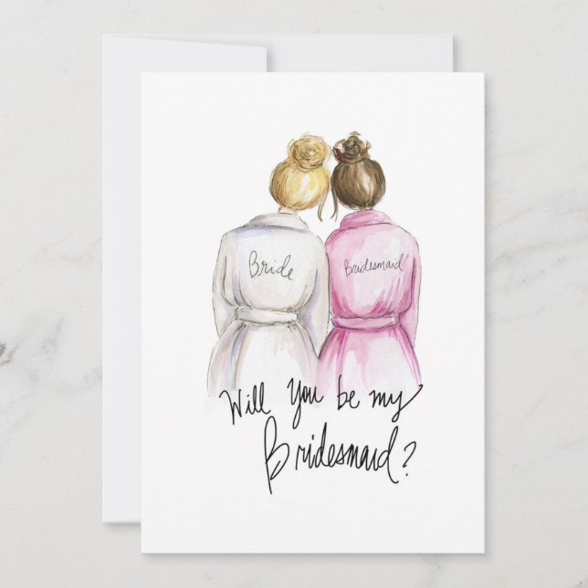 Tarjeta De Agradecimiento ¿Serás mi BM? Bl Bun Bride Br Bun Maid (Anverso)