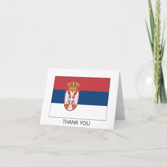 Tarjeta De Agradecimiento Serbia Flag (Anverso)