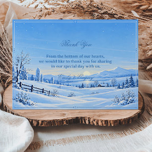 Tarjeta De Agradecimiento Serenidad de Valle Invernal Azul Alpino