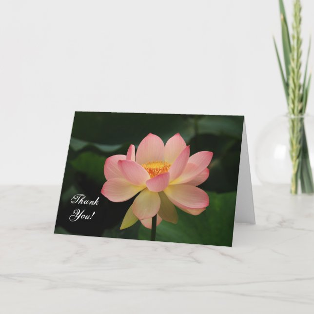Tarjeta De Agradecimiento Serenity Pink Lotus Flower Buddhary Gracias (Anverso)