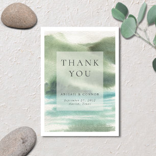 Tarjeta De Agradecimiento Serenity Seaside Blue Green Cream