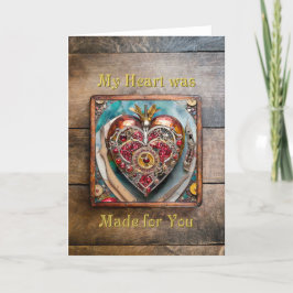 Tarjeta De Agradecimiento Serie Steampunk Corazón de Granada Rubí