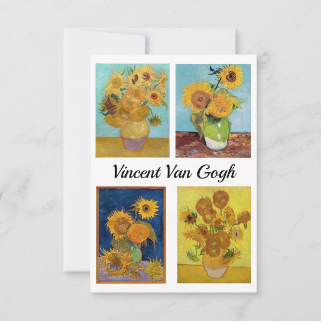 Tarjeta De Agradecimiento Serie Vincent Van Gogh Sunflowers (Anverso)