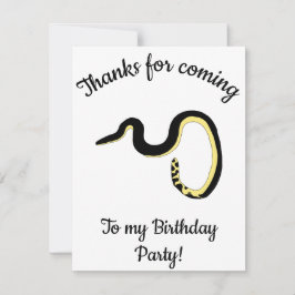Tarjeta De Agradecimiento Serpiente del Mar Amarillo Feliz cumpleaños