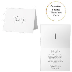 Tarjeta De Agradecimiento Servicio Funerario Cristiano Ortodoxo con Guión Mi