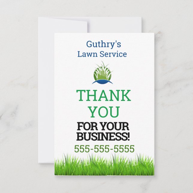 Tarjeta De Agradecimiento Servicio Lawn (Anverso)
