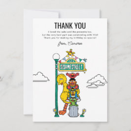 Tarjeta De Agradecimiento Sesame Street Characters & Street Sign Thank You C
