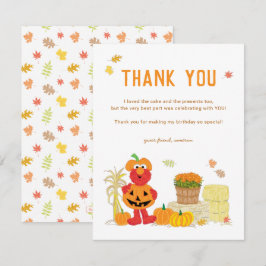 Tarjeta De Agradecimiento Sesame Street | Cumpleaños de otoño de Elmo con ca