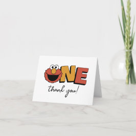Tarjeta De Agradecimiento Sesame Street | Elmo - First Birthday Thank You Ca