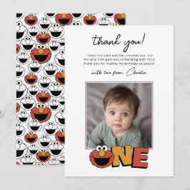 Tarjeta De Agradecimiento Sesame Street | Elmo - First Birthday Thank You Ca