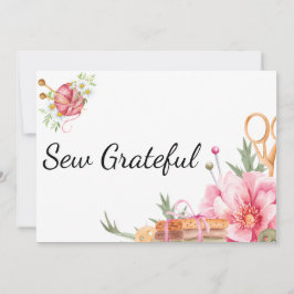 Tarjeta De Agradecimiento Sew Grateful- Sewing Thank You card