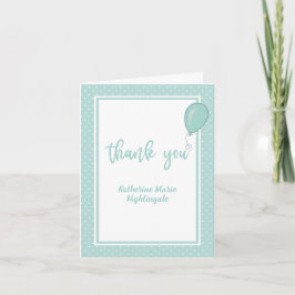Tarjeta De Agradecimiento Sexo de Baby Shower Foto Neutral Pastel Verde