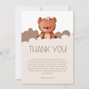 Tarjeta De Agradecimiento Sexo de oso corto Baby Shower neutro