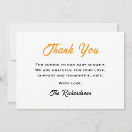 Tarjeta De Agradecimiento Sexo Neutral Un Poco Cítrico Baby Shower