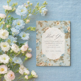 Tarjeta De Agradecimiento Shabby Chic florals boda