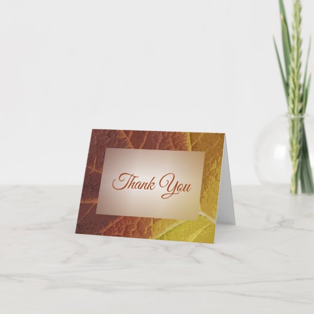 Tarjeta De Agradecimiento Shades of Autumn Leaf Gracias (Anverso)