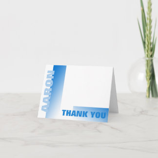 Tarjeta De Agradecimiento Shades of Blue Bar Mitzvah Gracias