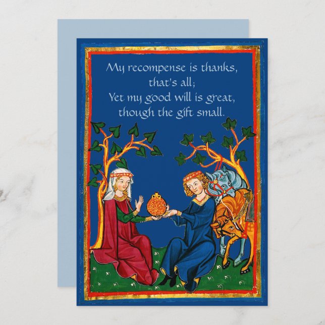 Tarjeta De Agradecimiento Shakespeare Gracias (Anverso / Reverso)