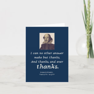 Tarjeta De Agradecimiento Shakespeare Gratitude Elegant Performant Arts