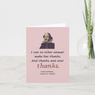 Tarjeta De Agradecimiento Shakespeare Gratitude Literary Bookish British