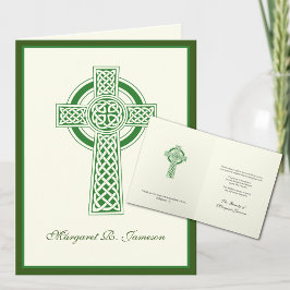 Tarjeta De Agradecimiento Shamrock Condolencia de la Cruz Celta Irlandesa Ca