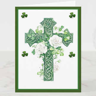 Tarjeta De Agradecimiento Shamrock Condolencia de la Cruz Celta Irlandesa Ca