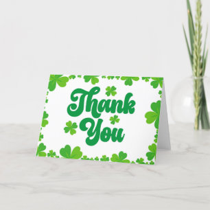 Tarjeta De Agradecimiento Shamrock verde St Patrick's Day Four Leaf Clover