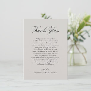 Tarjeta De Agradecimiento Shannon Gray Elegant Wedding